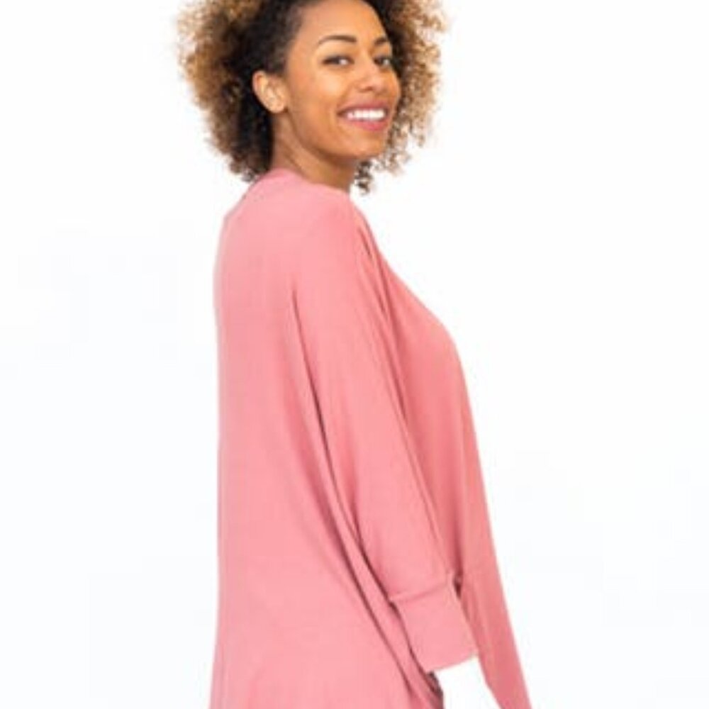 NWT Agnes and Dora Urban Cardi in Dark Peach Crepe